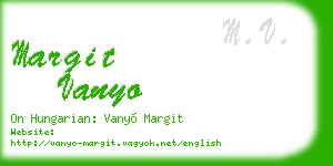 margit vanyo business card